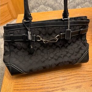 Coach Black Signature Tote Bag